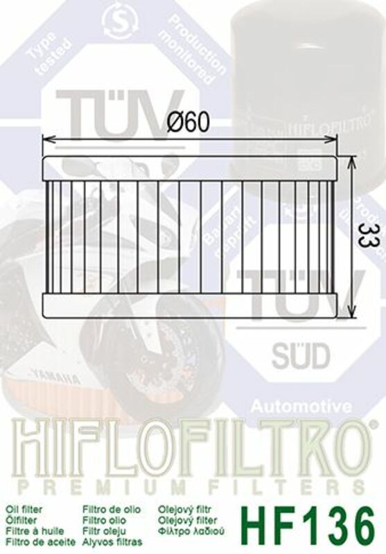 HIFLOFILTRO Oil Filter - HF136 