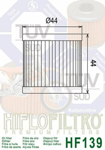 HIFLOFILTRO Oil Filter - HF139 