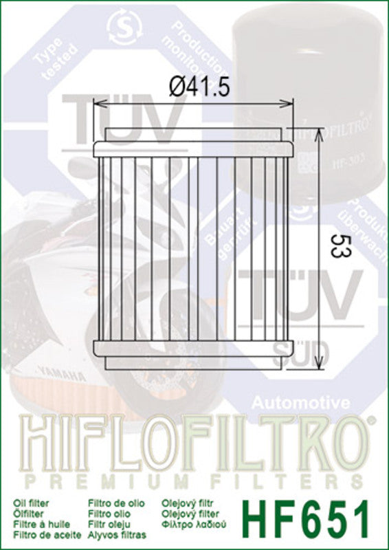 HIFLOFILTRO Oliefilter - HF651 HUSQVARNA/KTM