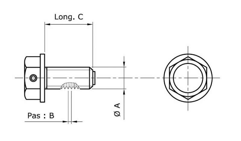 TECNIUM Olie aftapplug - aluminium Zwart M8x1,25x16