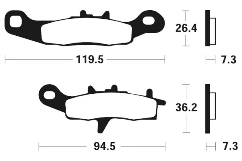 TECNIUM MX/ATV Brake Pads - MO226 Sintered metal