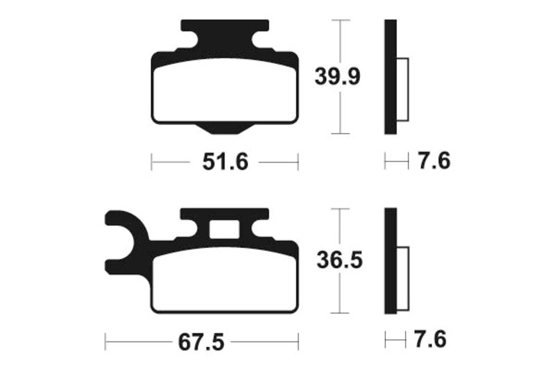 TECNIUM MX/ATV Brake Pads - MO252 Sintered metal