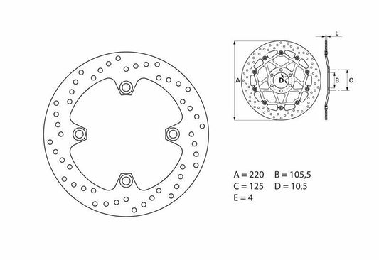 BREMBO Serie Oro ronde vaste remschijf