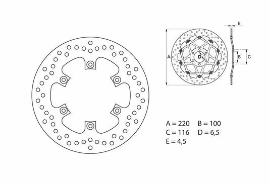 BREMBO Serie Oro ronde vaste remschijf