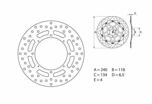 BREMBO Series Oro round fixed brake disc