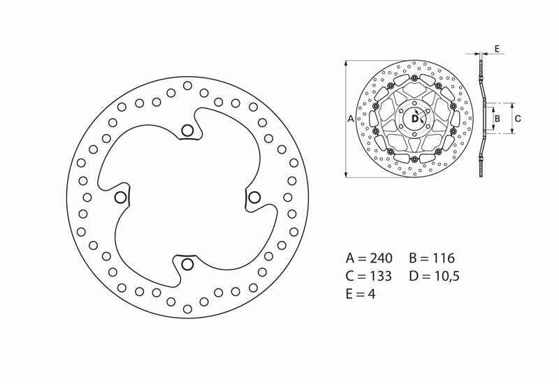 BREMBO Series Oro round fixed brake disc