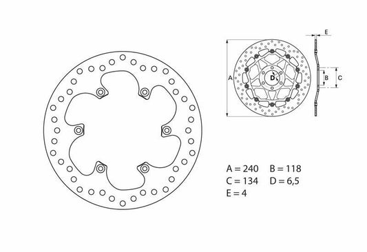 BREMBO Serie Oro ronde vaste remschijf