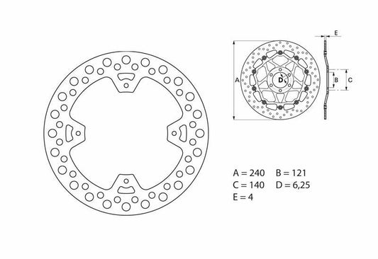 BREMBO Series Oro round fixed brake disc