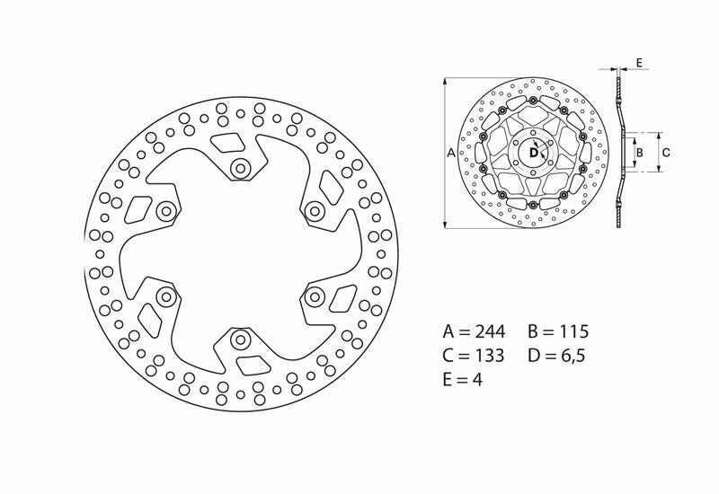 BREMBO Serie Oro ronde vaste remschijf