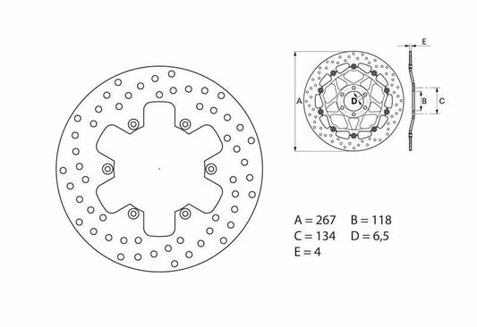 BREMBO Serie Oro ronde vaste remschijf