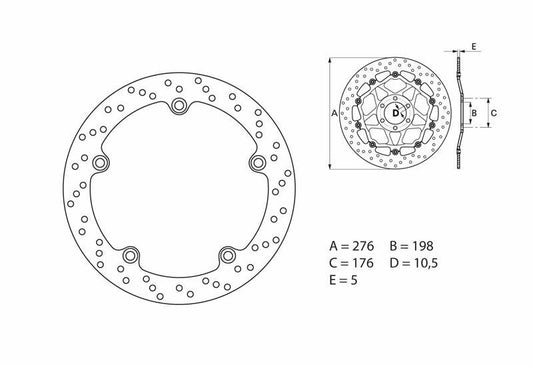 BREMBO Series Oro round fixed brake disc