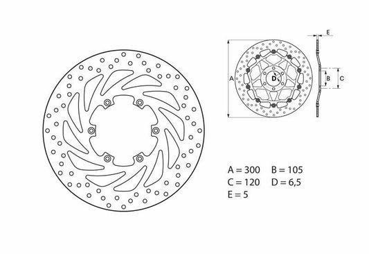 BREMBO Serie Oro ronde vaste remschijf