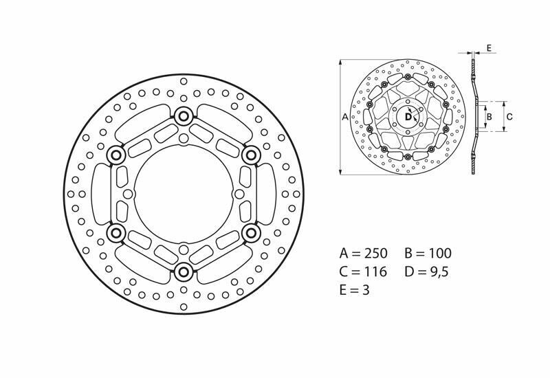 BREMBO Series Oro round floating brake disc