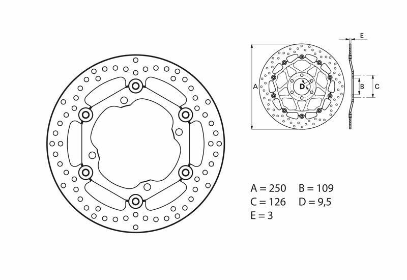 BREMBO Series Oro round floating brake disc