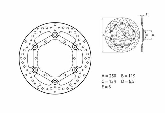 BREMBO Serie Oro ronde zwevende remschijf