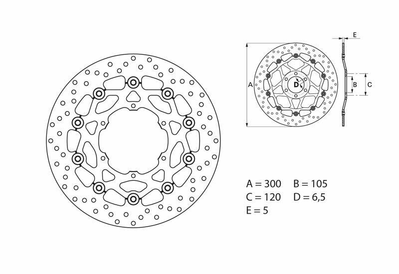 BREMBO Series Oro round floating brake disc