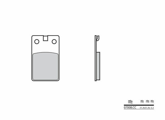 BREMBO Scooter Brake Pads - 07008 Carbon Ceramic