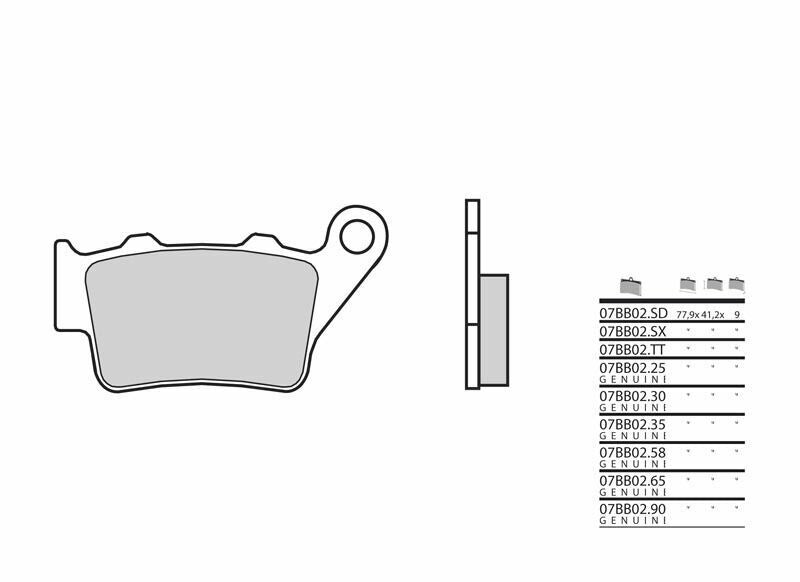 BREMBO OEM Brake Pads - 07BB0258 Sintered metal 