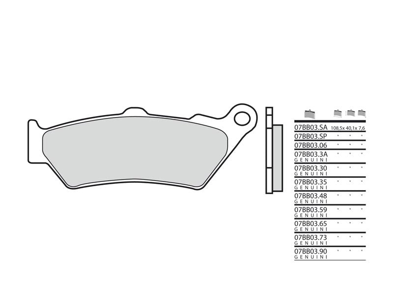 BREMBO Street Remblokken - 07BB03LA Gesinterd metaal