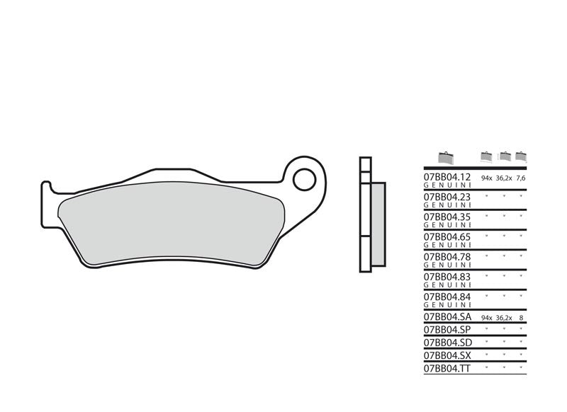 BREMBO Street Remblokken - 07BB04LA Gesinterd metaal