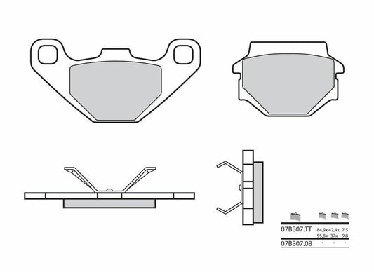 BREMBO Street Brake Pads - 07BB0708 Carbon Ceramic 