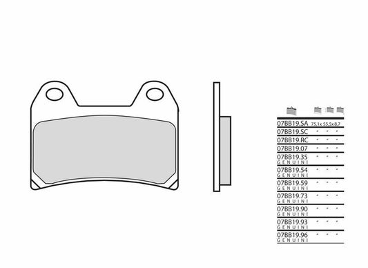 BREMBO Street Brake Pads - 07BB1907 Carbon Ceramic 