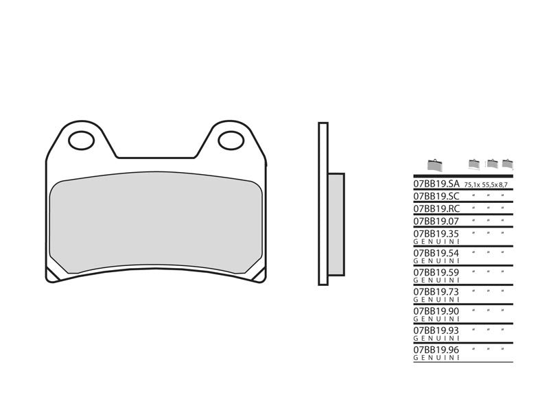 BREMBO Street Brake Pads - 07BB19LA Sintered metal