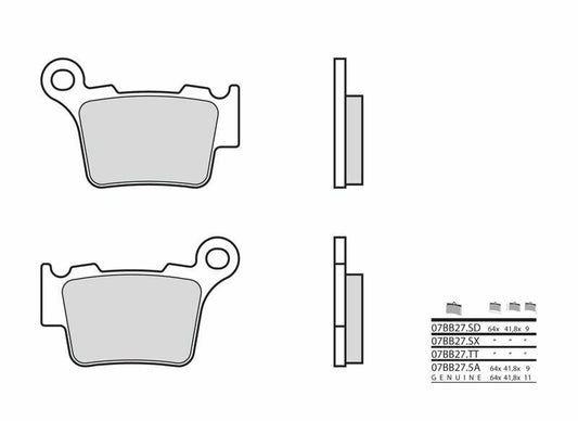 BREMBO OEM Brake Pads - 07BB275A Carbon Ceramic 