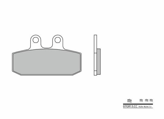 BREMBO Street Brake Pads - 07GR13CC Carbon Ceramic 