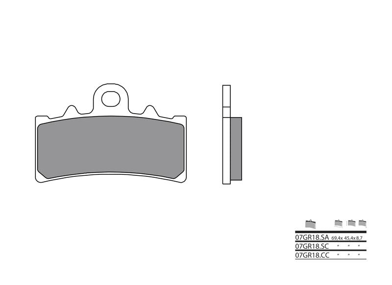 BREMBO Street Remblokken - 07GR18SA Gesinterd metaal