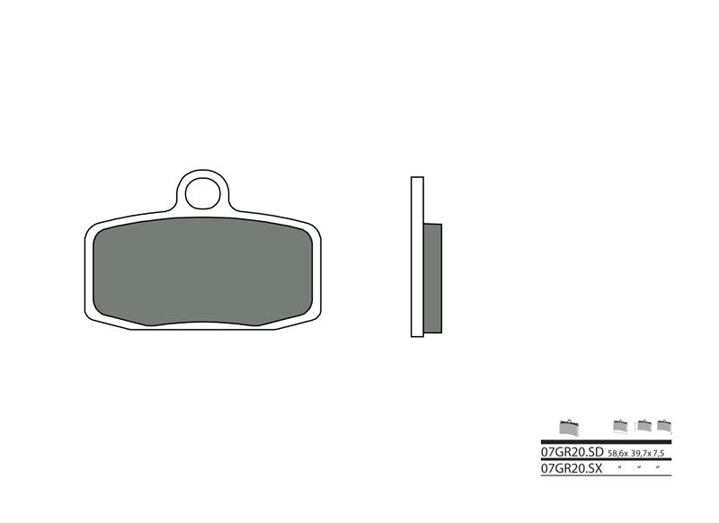 BREMBO Off-Road Brake Pads - 07GR20SD Sintered metal 