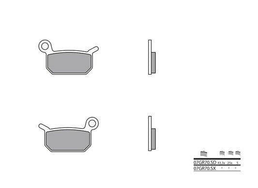 BREMBO Off-Road Brake Pads - 07GR70SX Sintered metal 