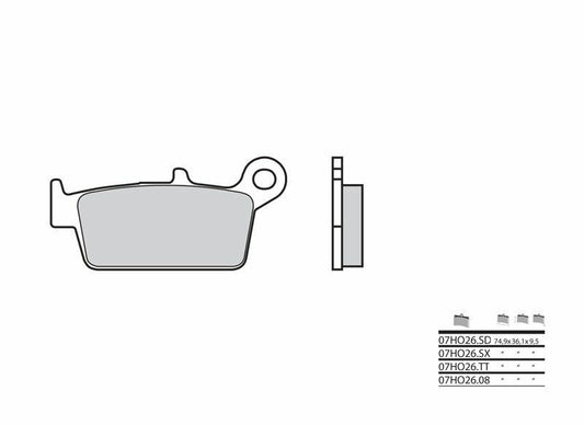 BREMBO Off-Road Brake Pads - 07HO26SD Sintered metal 