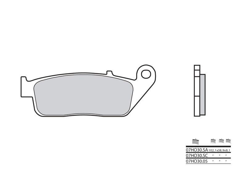 BREMBO Street Brake Pads - 07HO30LA Sintered metal