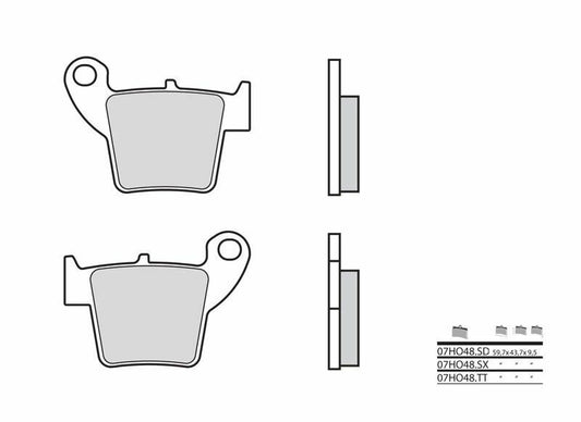 BREMBO Off-Road Brake Pads - 07HO48SD Sintered metal 