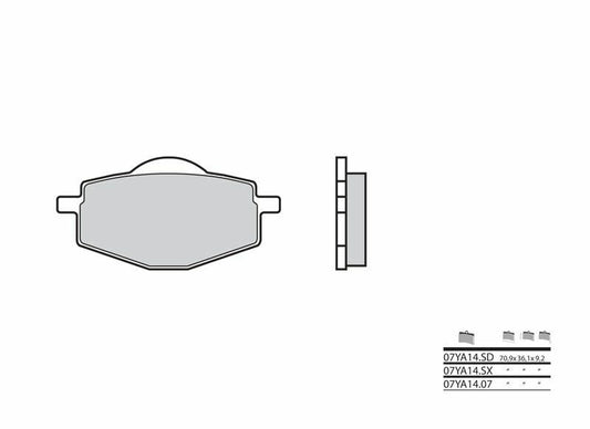 BREMBO Off-Road Brake Pads - 07YA14SD Sintered metal 