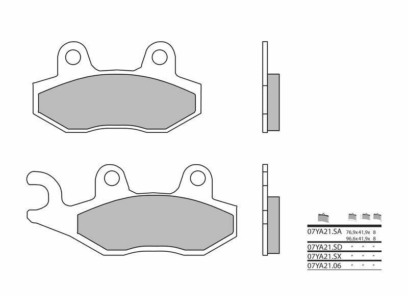 BREMBO Street Brake Pads - 07YA21SA Sintered metal 