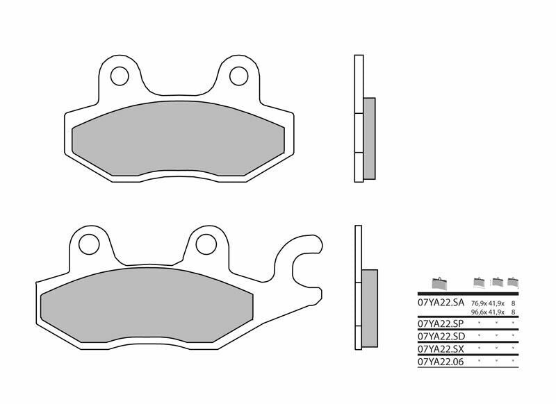 BREMBO Street Brake Pads - 07YA2206 Carbon Ceramic 