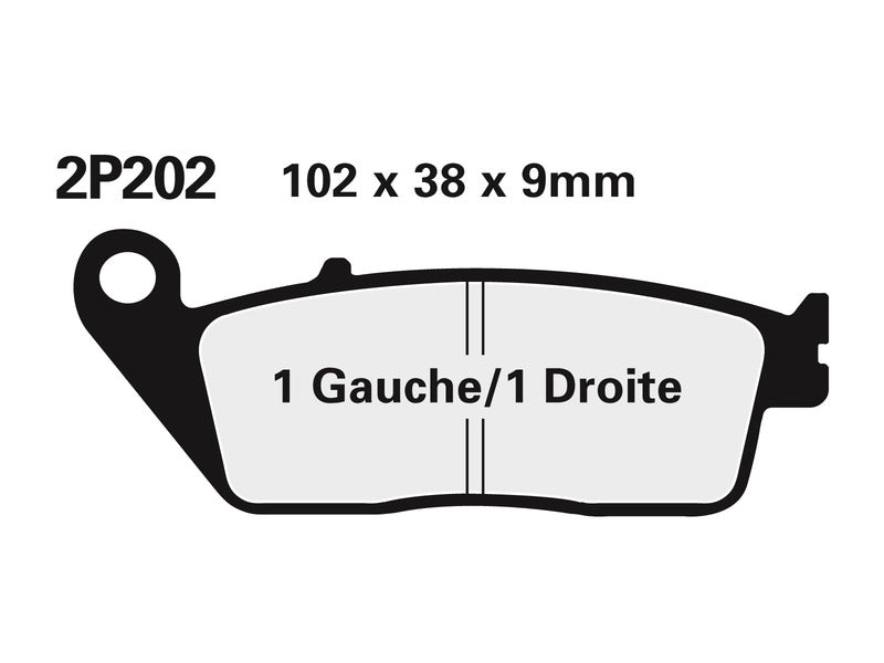 NISSIN Street Brake Pads - 2P-202NS Semi-metal