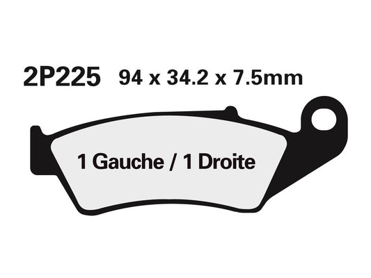 NISSIN Off-Road Brake Pads - 2P-225GS Semi-metal