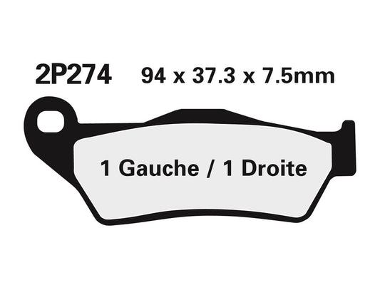 NISSIN Street /Off-Road Brake Pads - 2P-274ST-MX Sintered metal