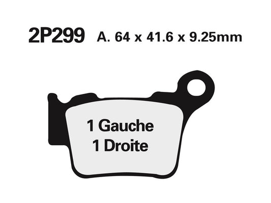 NISSIN Street/Off-Road Brake Pads - 2P-299ST Sintered metal