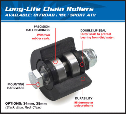 ALL BALLS Chain roller top bottom black 