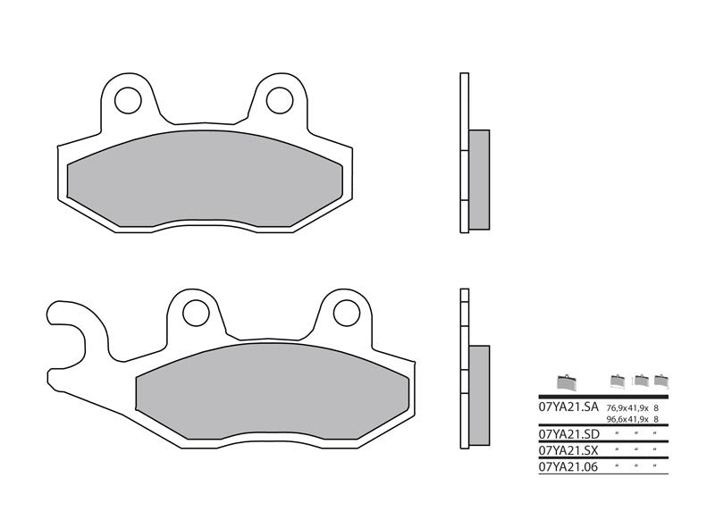 BREMBO Street Brake Pads - 07YA21LA Sintered metal