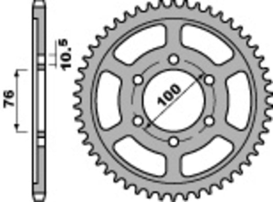 PBR Staal standaard achtertandwiel - 530