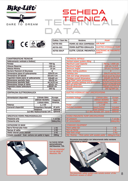 BIKE LIFT Lift Table Absolute 756 Split - AS756-003 