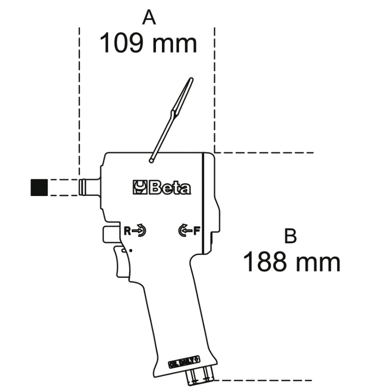 BETA Compact omkeerbare slagmoersleutel 1/2'' 770nm