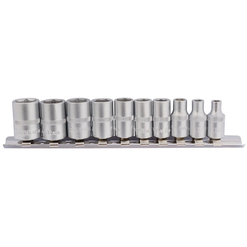 DRAPER Dopsleutels 4 to 13mm set 1/4" 10 stuks