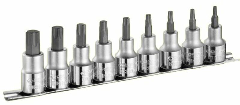 Set van 9 schroevendraaierdoppen 1/2'' voor Torx-schroeven Expert