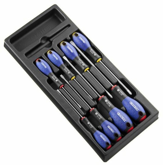 EXPERT 8 Screwdrivers Flat + Cruciform Tools Module - Plastic Tray